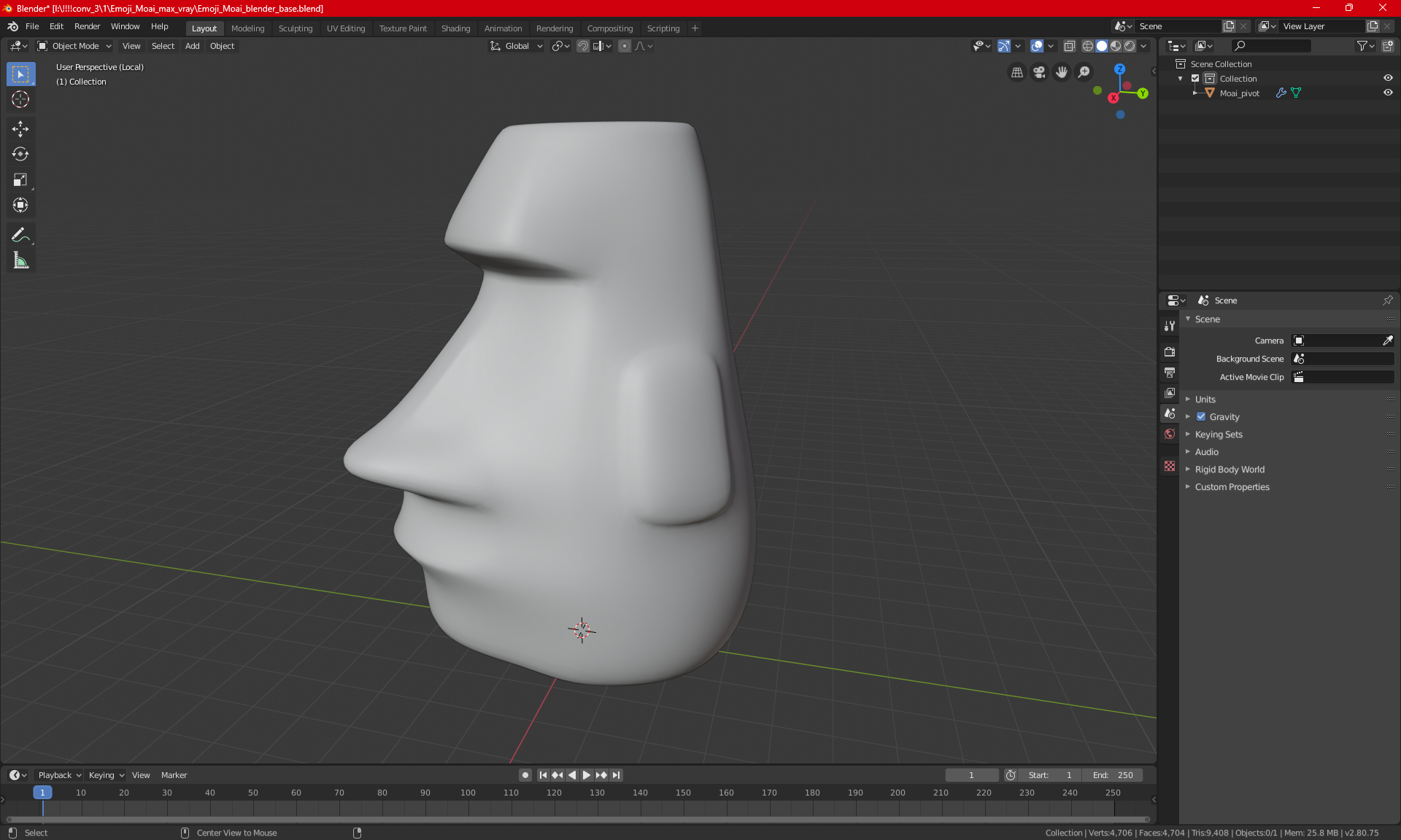 3D model Emoji Moai