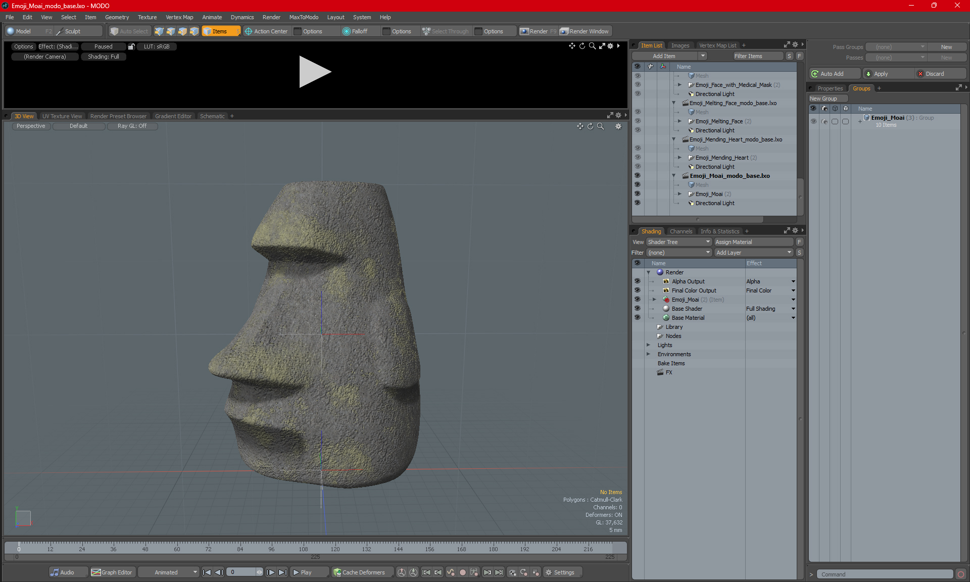 3D model Emoji Moai