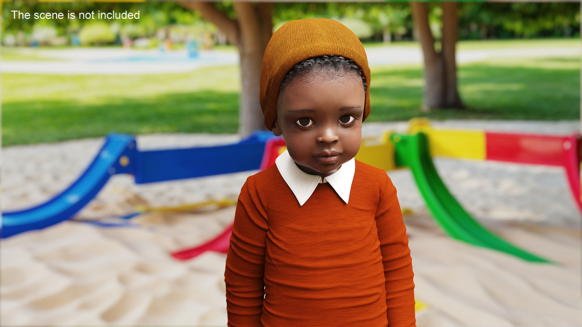 3D Black Toddler Boy Everyday Autumn Style Standing model