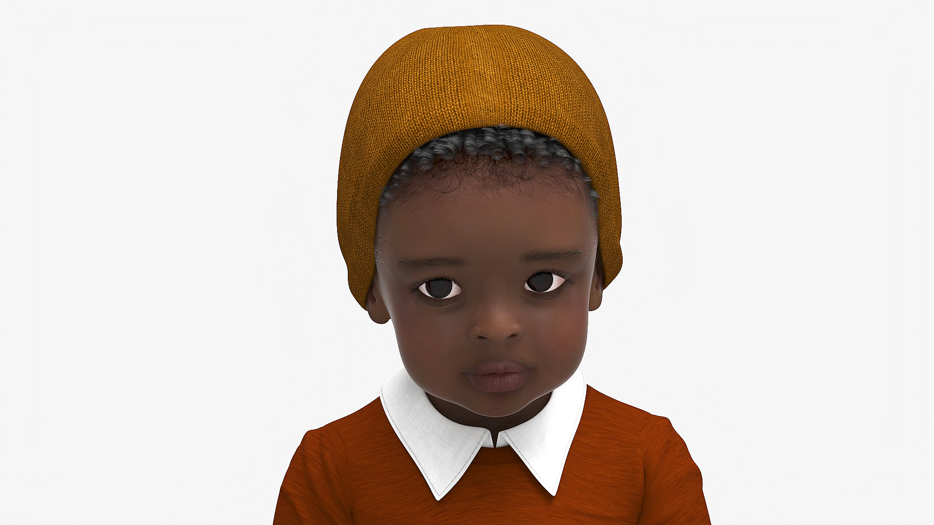 3D Black Toddler Boy Everyday Autumn Style Standing model