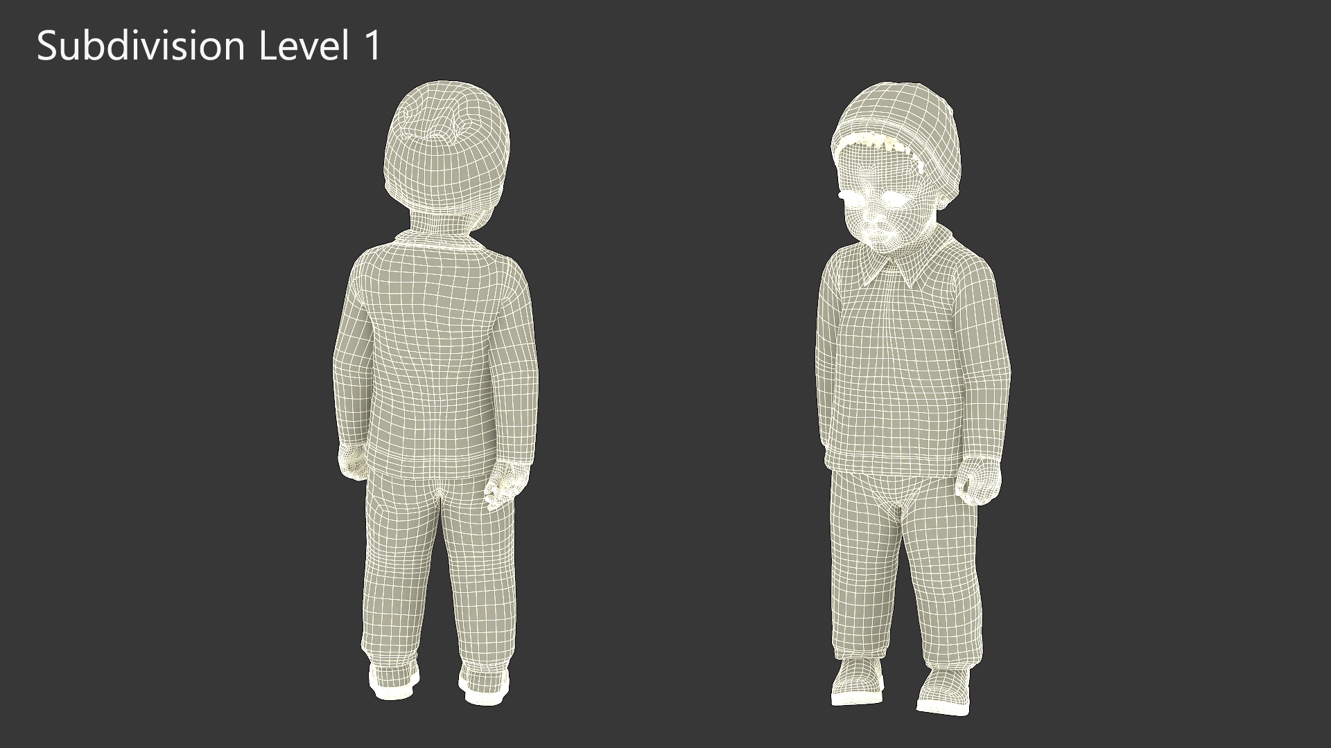 3D Black Toddler Boy Everyday Autumn Style Standing model