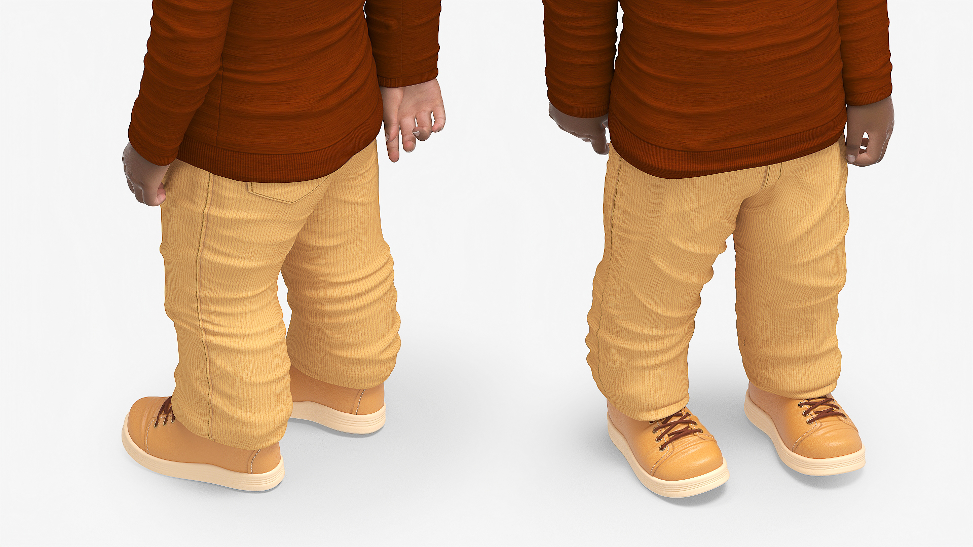 3D Black Toddler Boy Everyday Autumn Style Standing model