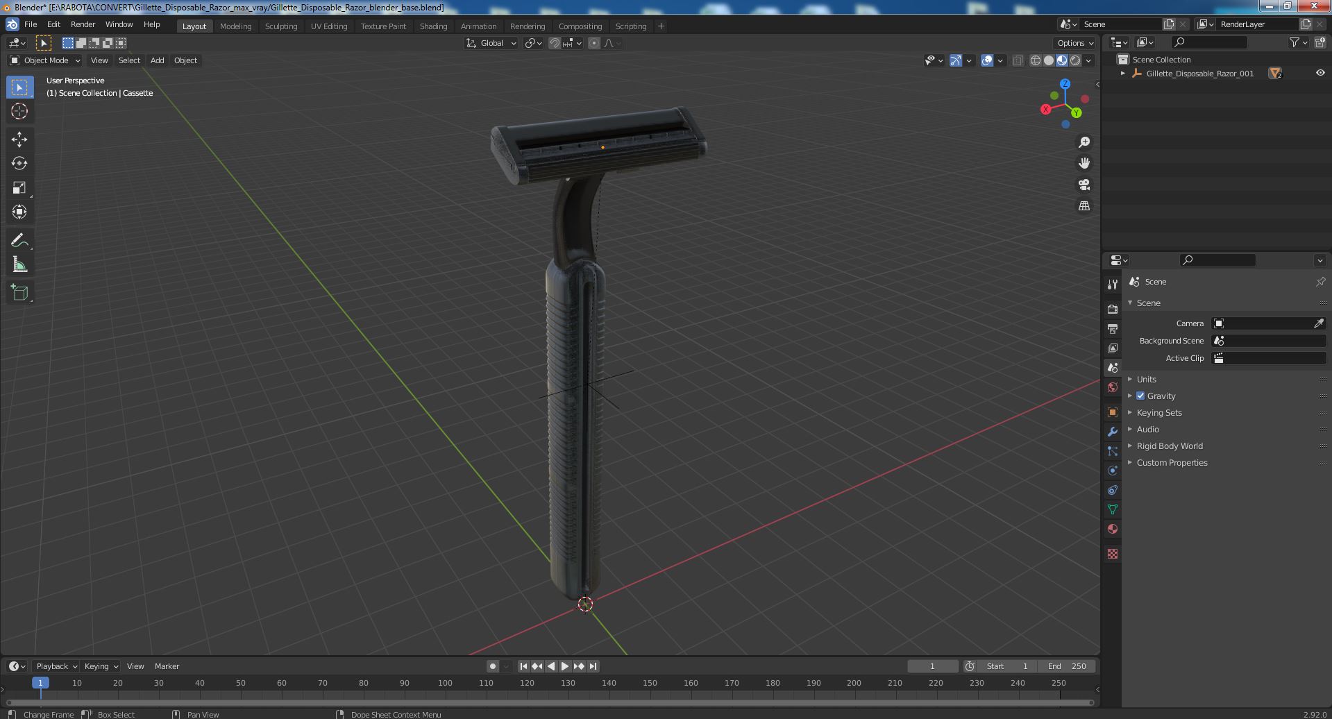 3D model Gillette Disposable Razor