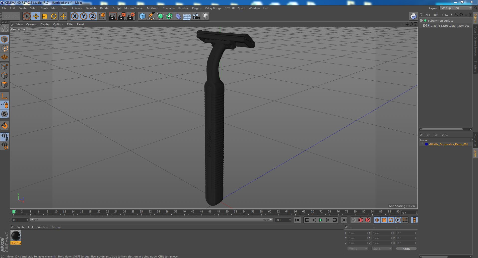 3D model Gillette Disposable Razor