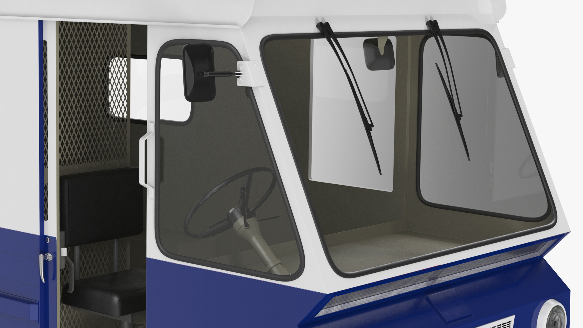 3D Vintage Van Blue Rigged model