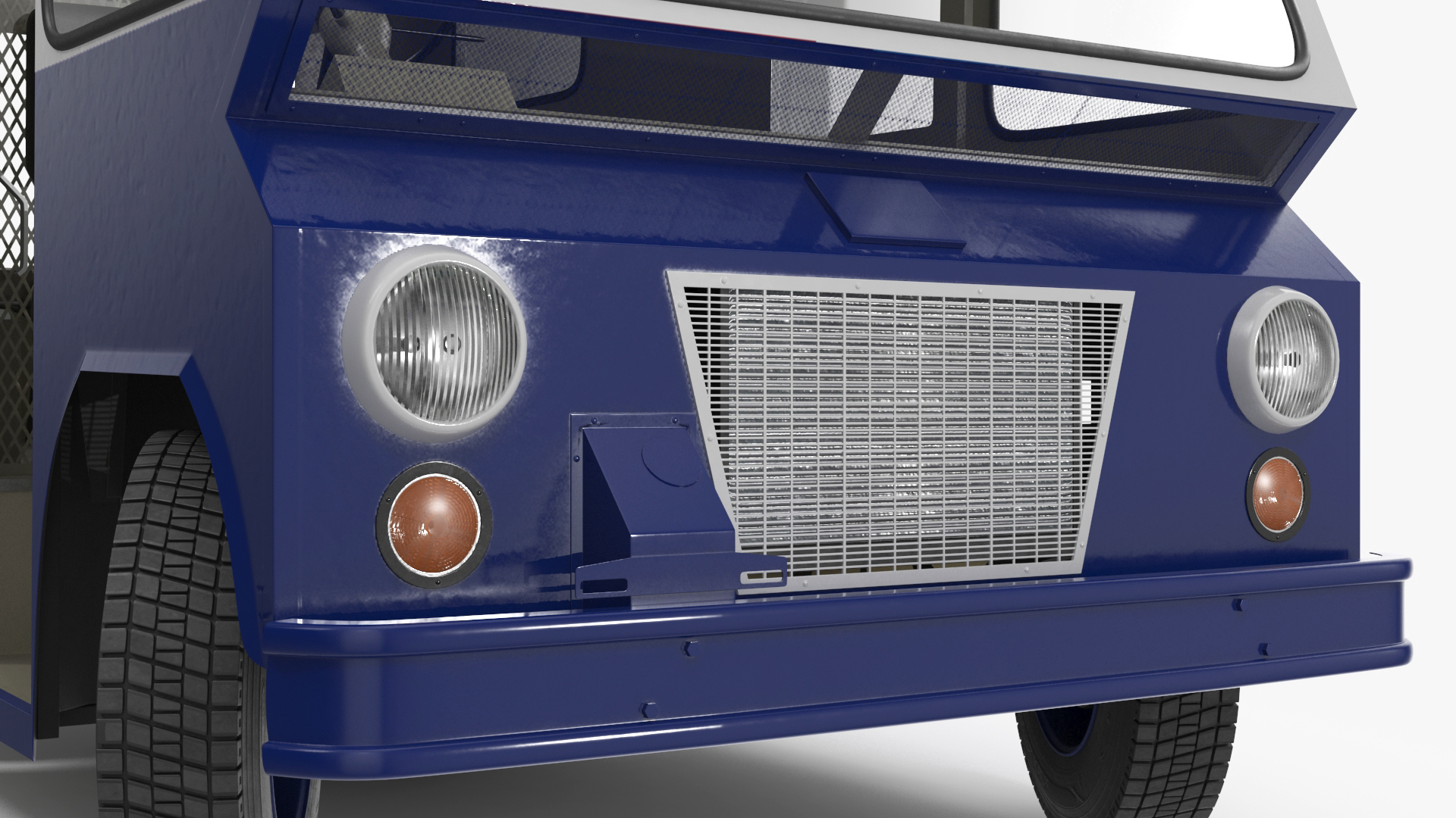 3D Vintage Van Blue Rigged model