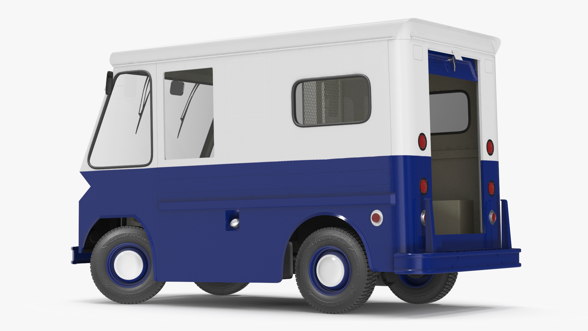 3D Vintage Van Blue Rigged model