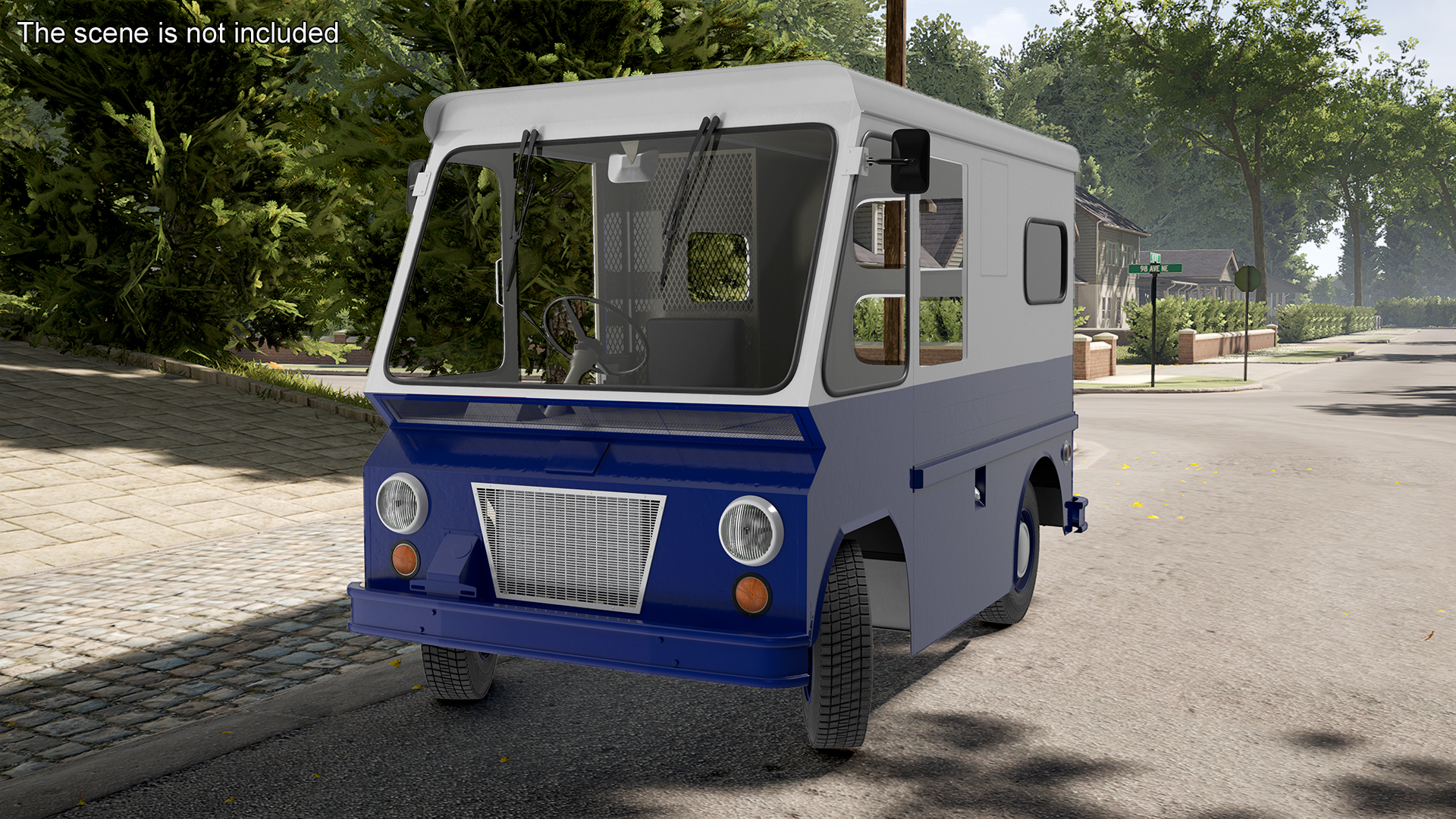 3D Vintage Van Blue Rigged model