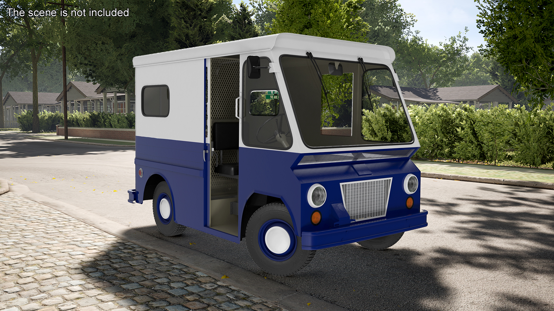 3D Vintage Van Blue Rigged model