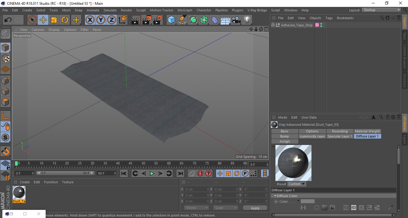 Adhesive Tape Strip 3D model