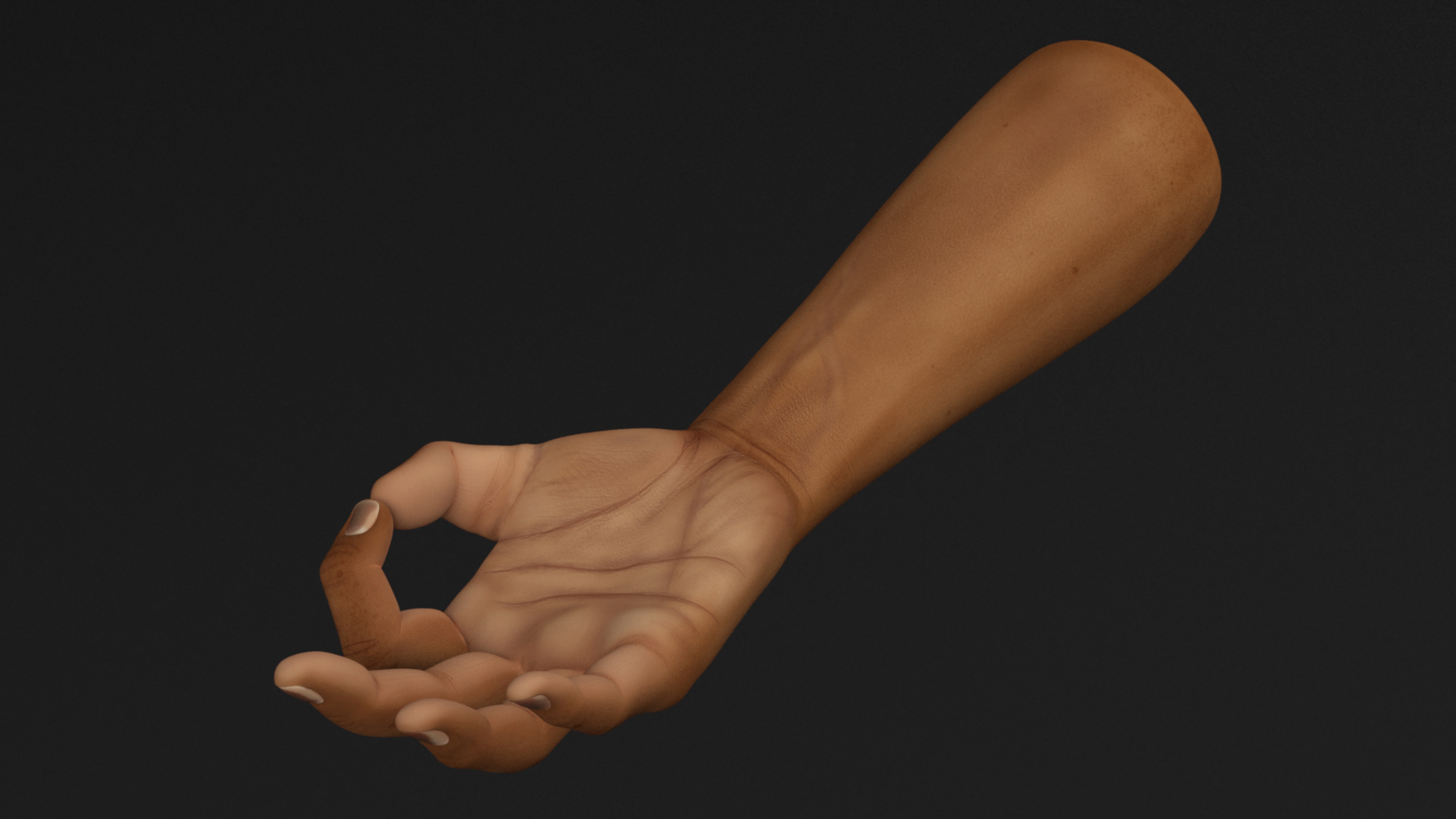3D model Man European Hand OK Pose