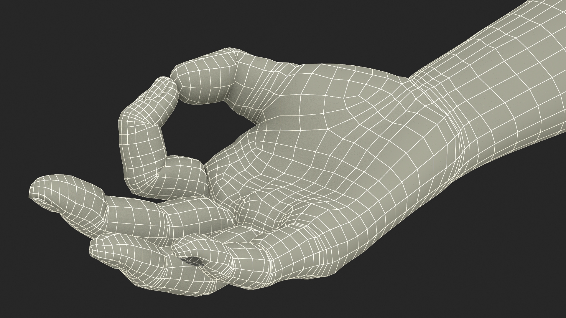 3D model Man European Hand OK Pose