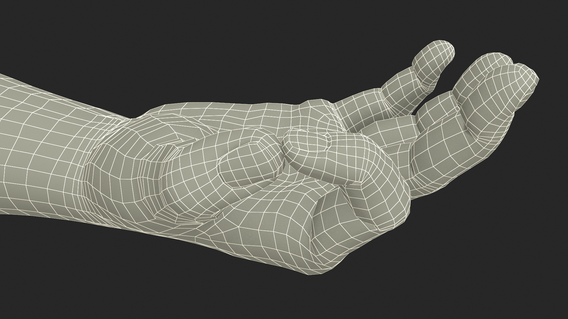 3D model Man European Hand OK Pose