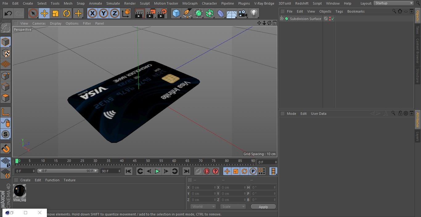 3D Visa Signature Credit Card