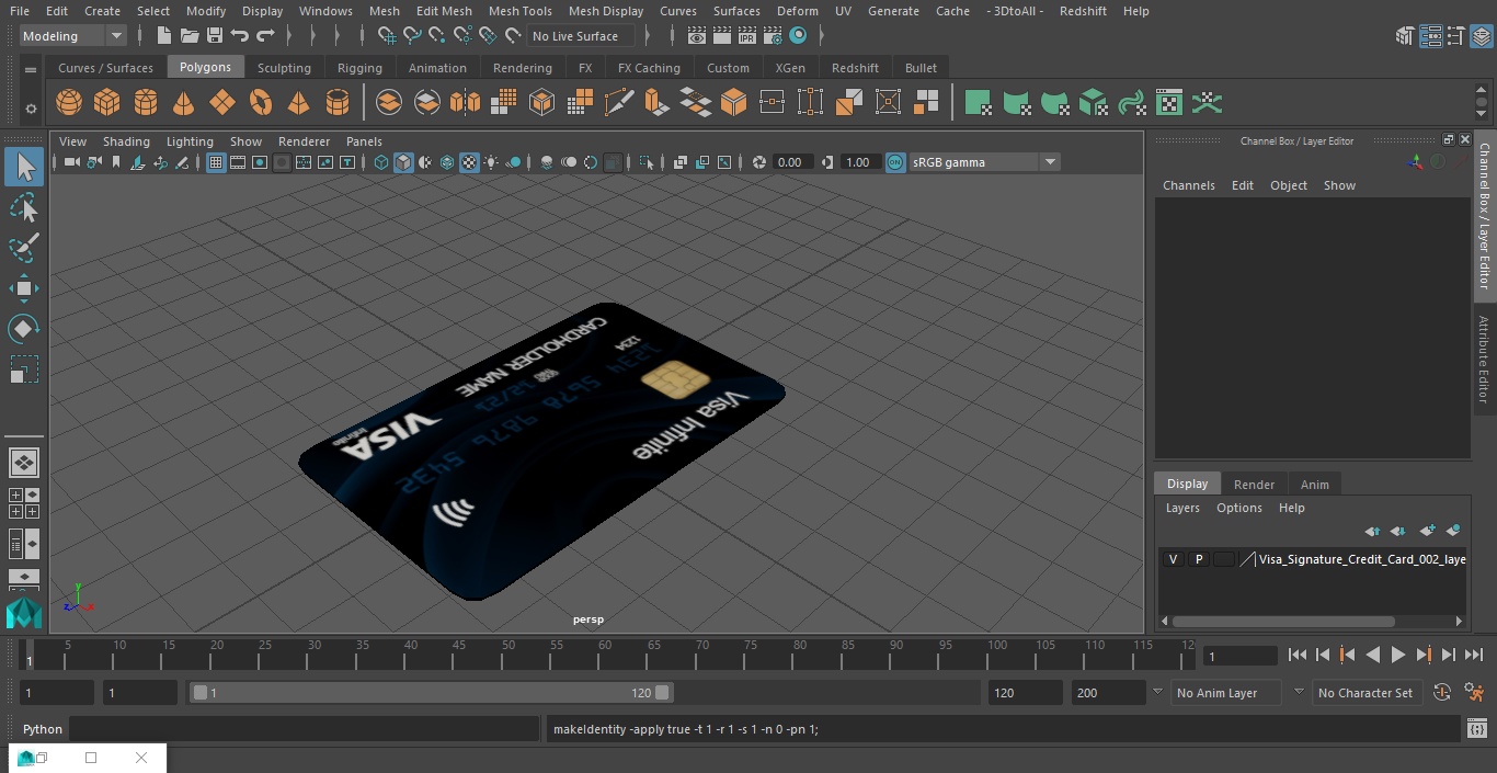 3D Visa Signature Credit Card