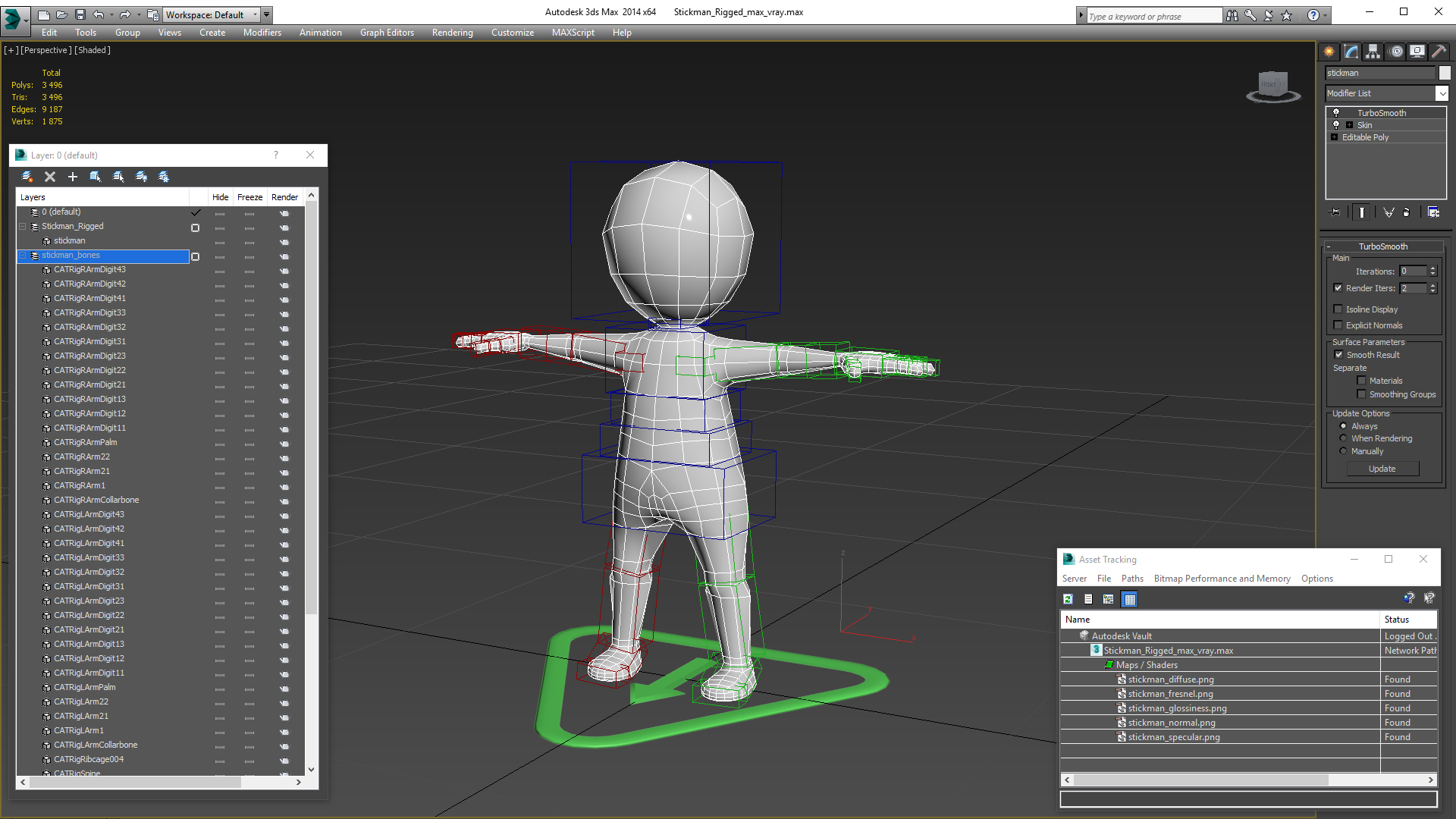 3D model Stickman Rigged
