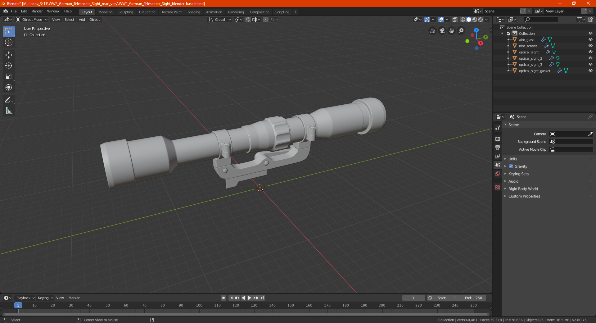 WW2 German Telescopic Sight 3D
