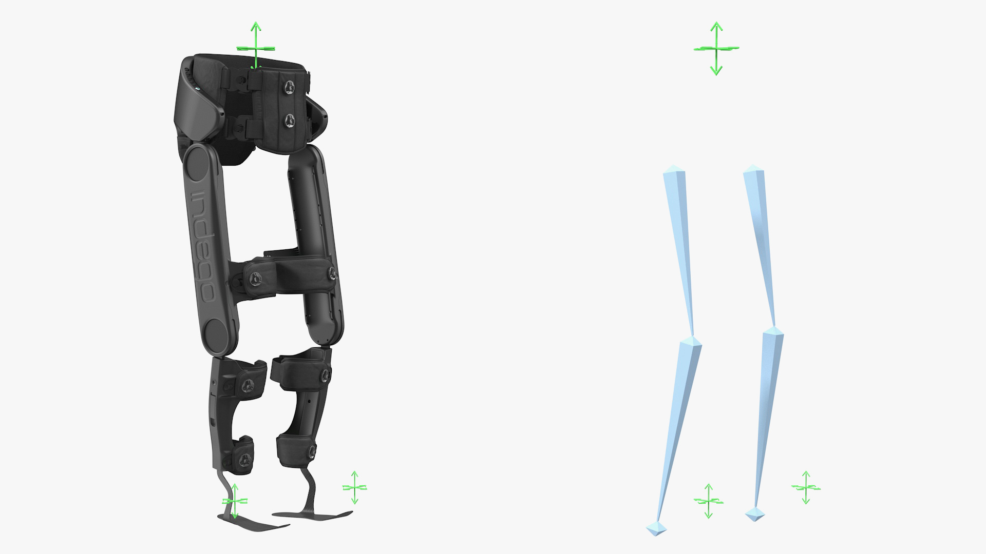 3D model Rehabilitation Exoskeleton Indego Rigged