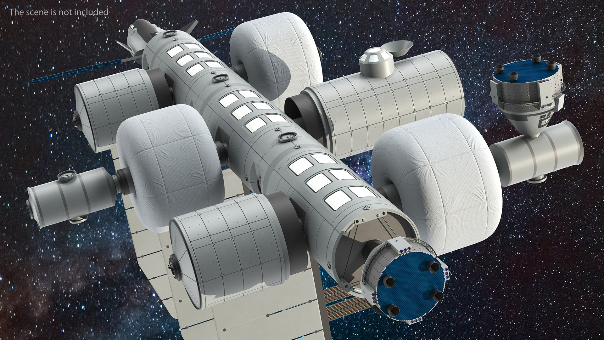 Space Orbital Station Rigged for Cinema 4D 3D