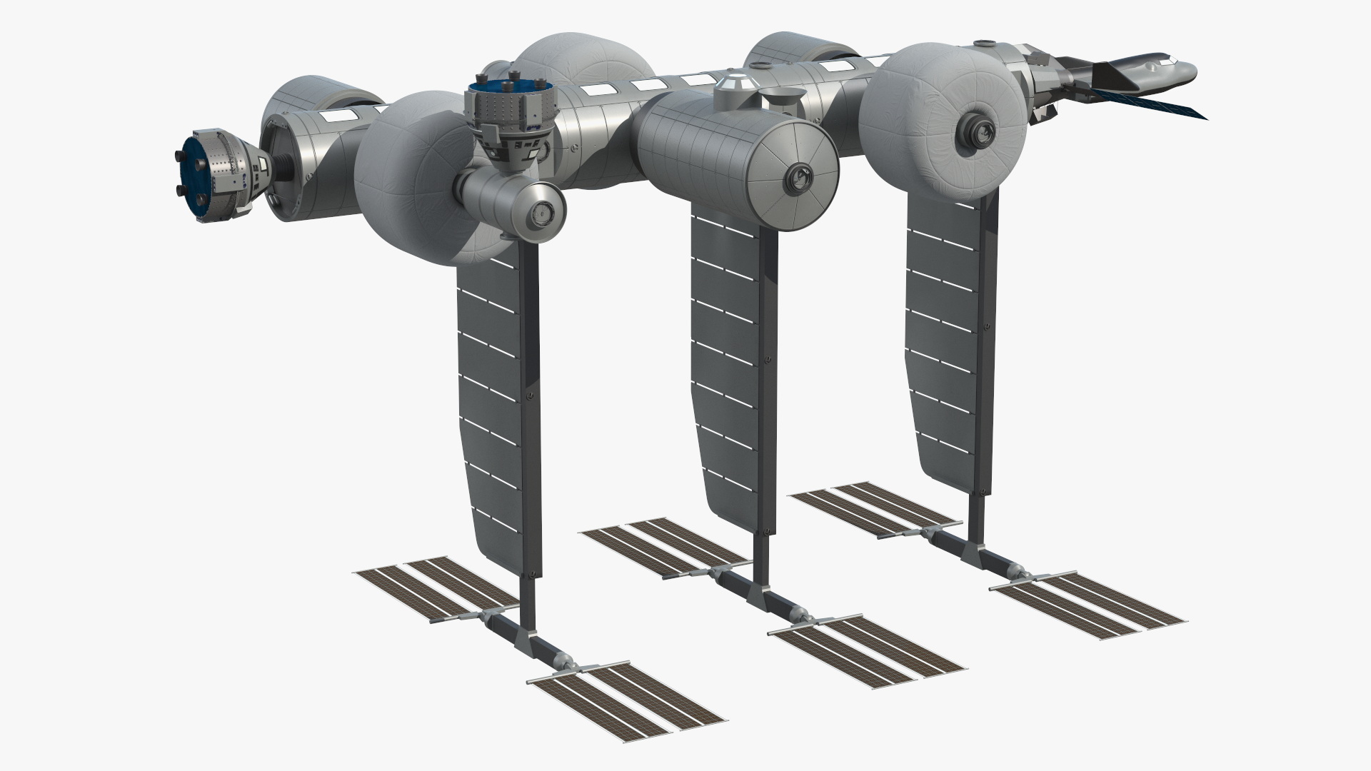 Space Orbital Station Rigged for Cinema 4D 3D