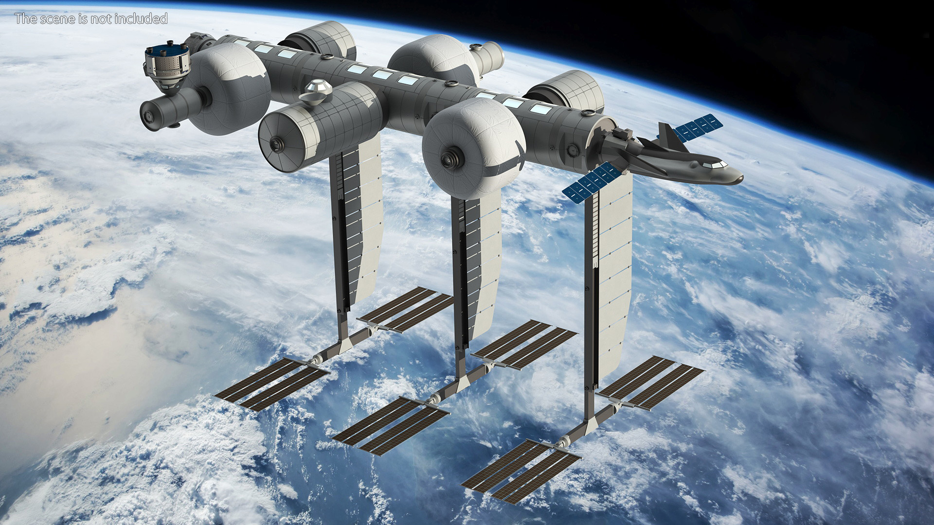 Space Orbital Station Rigged for Cinema 4D 3D