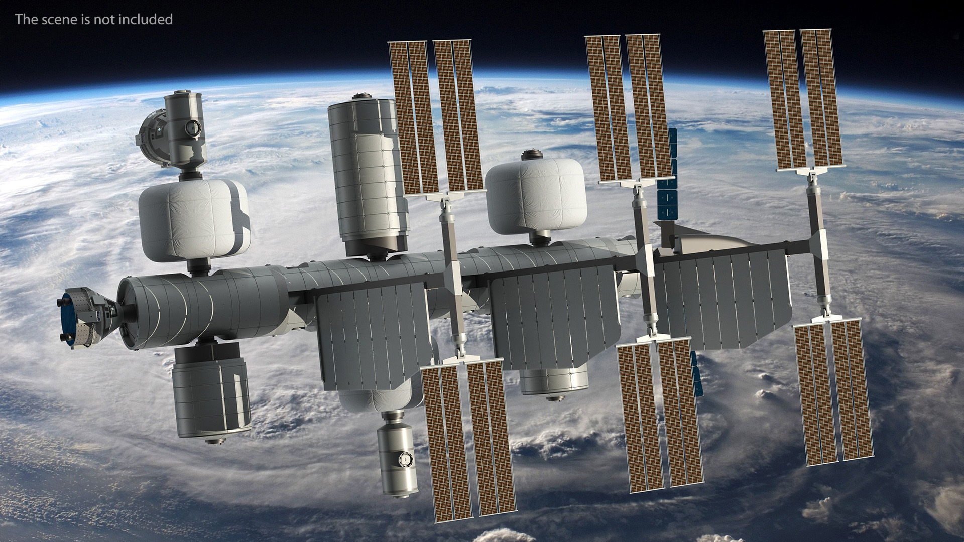 Space Orbital Station Rigged for Cinema 4D 3D