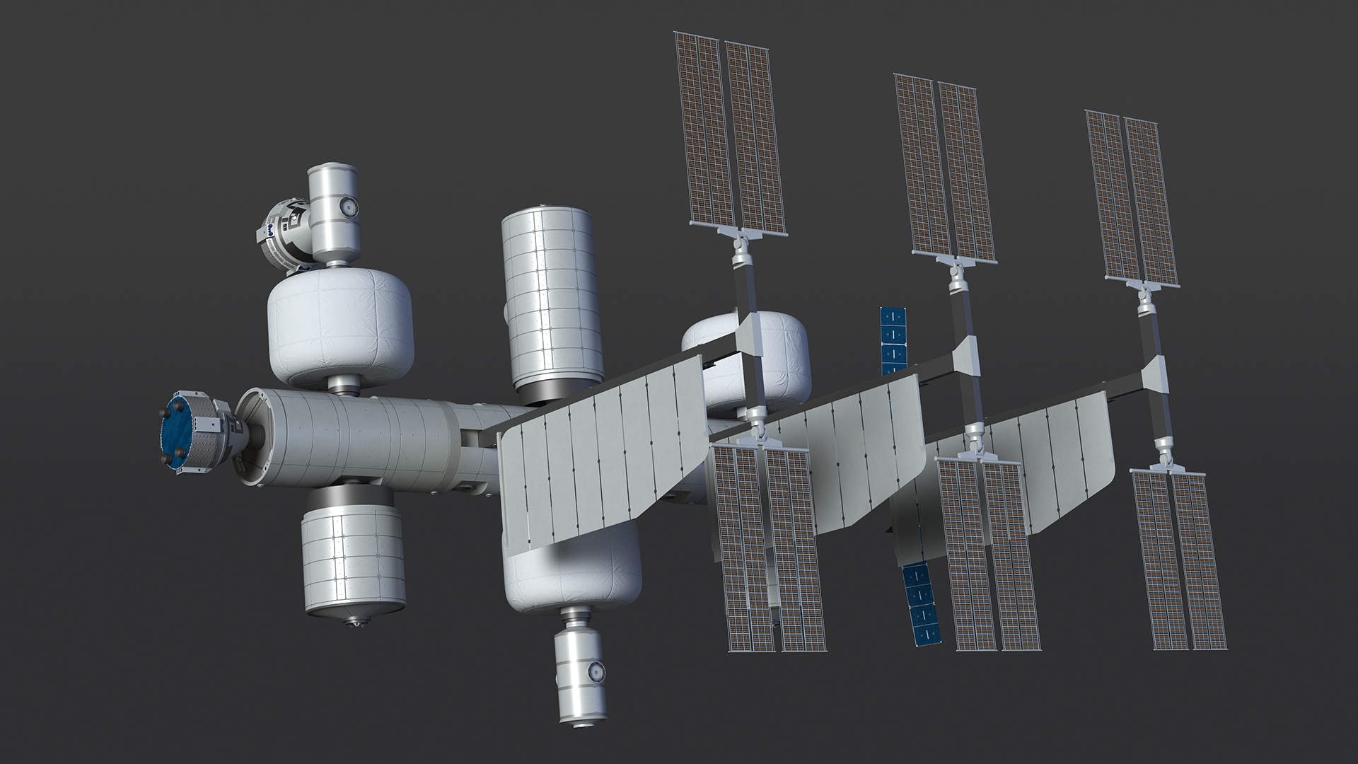 Space Orbital Station Rigged for Cinema 4D 3D