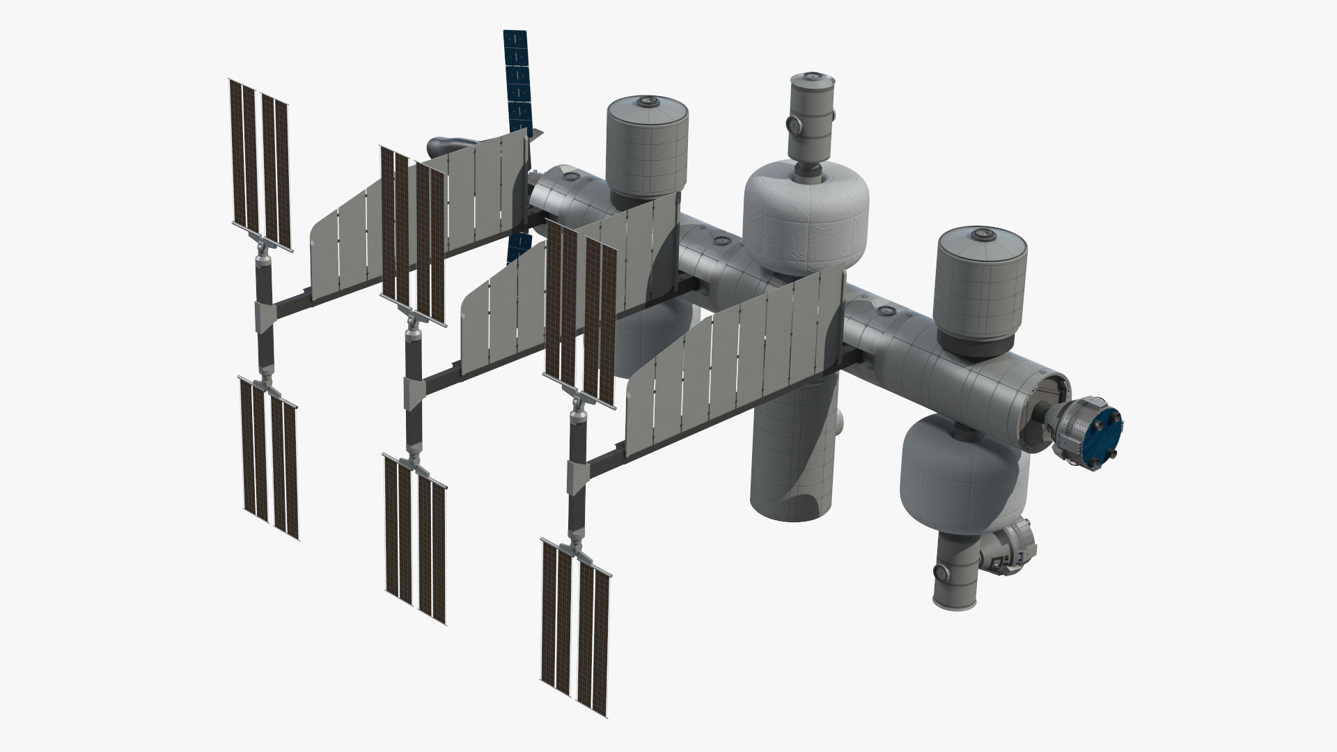 Space Orbital Station Rigged for Cinema 4D 3D