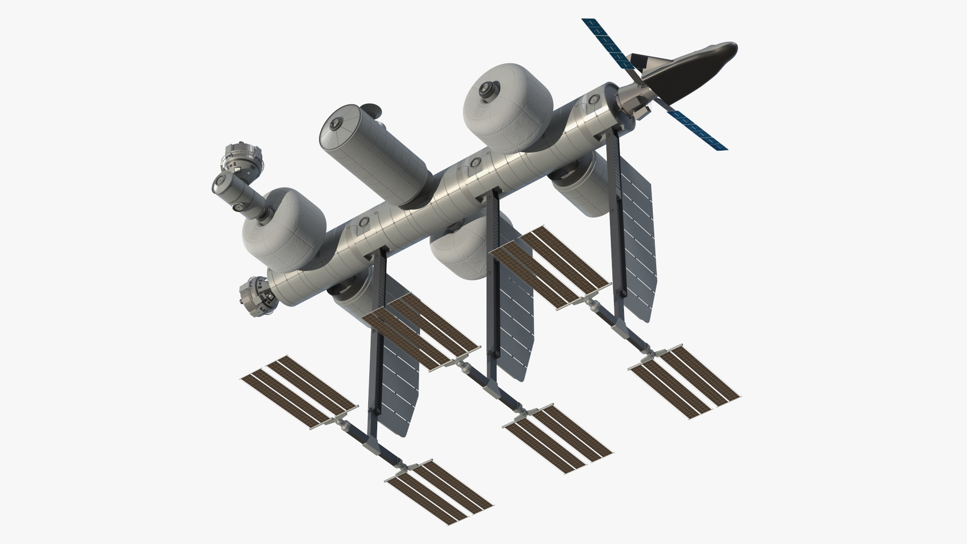 Space Orbital Station Rigged for Cinema 4D 3D