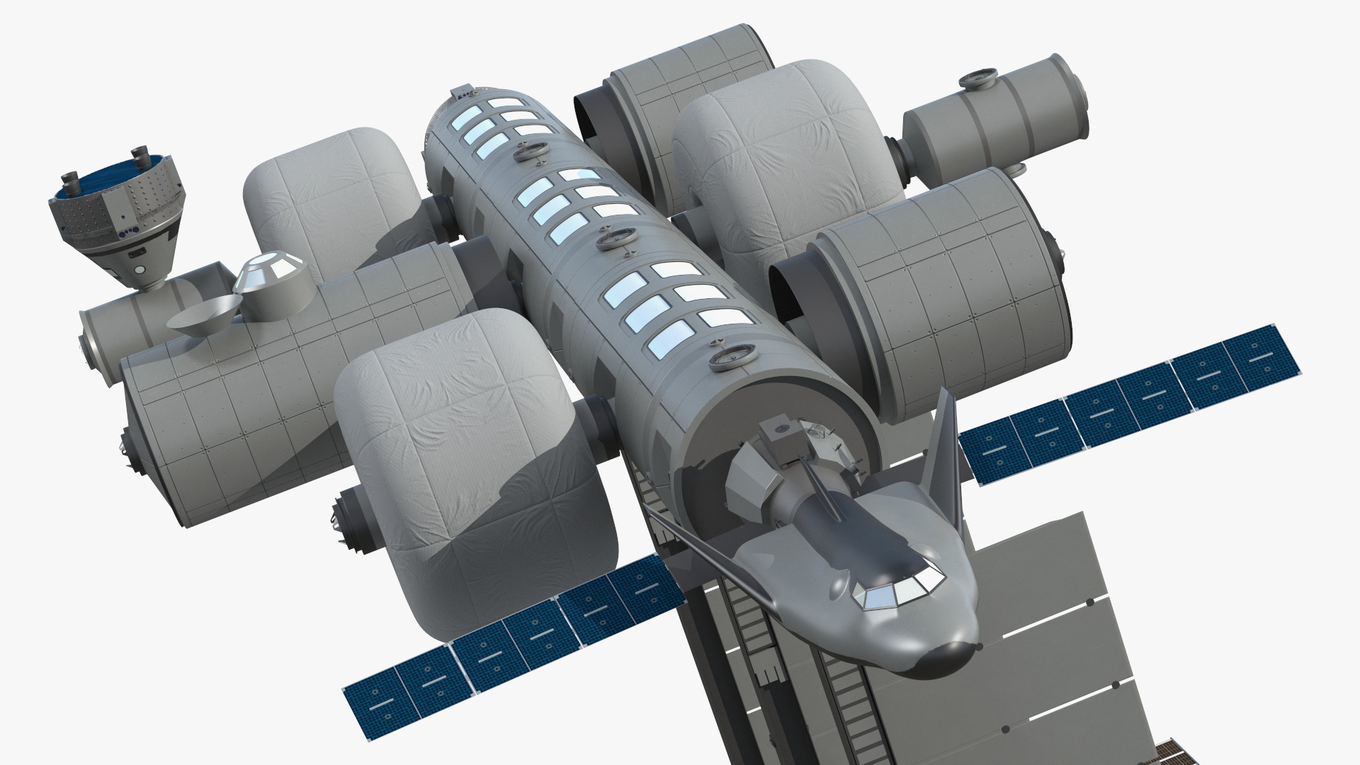 Space Orbital Station Rigged for Cinema 4D 3D