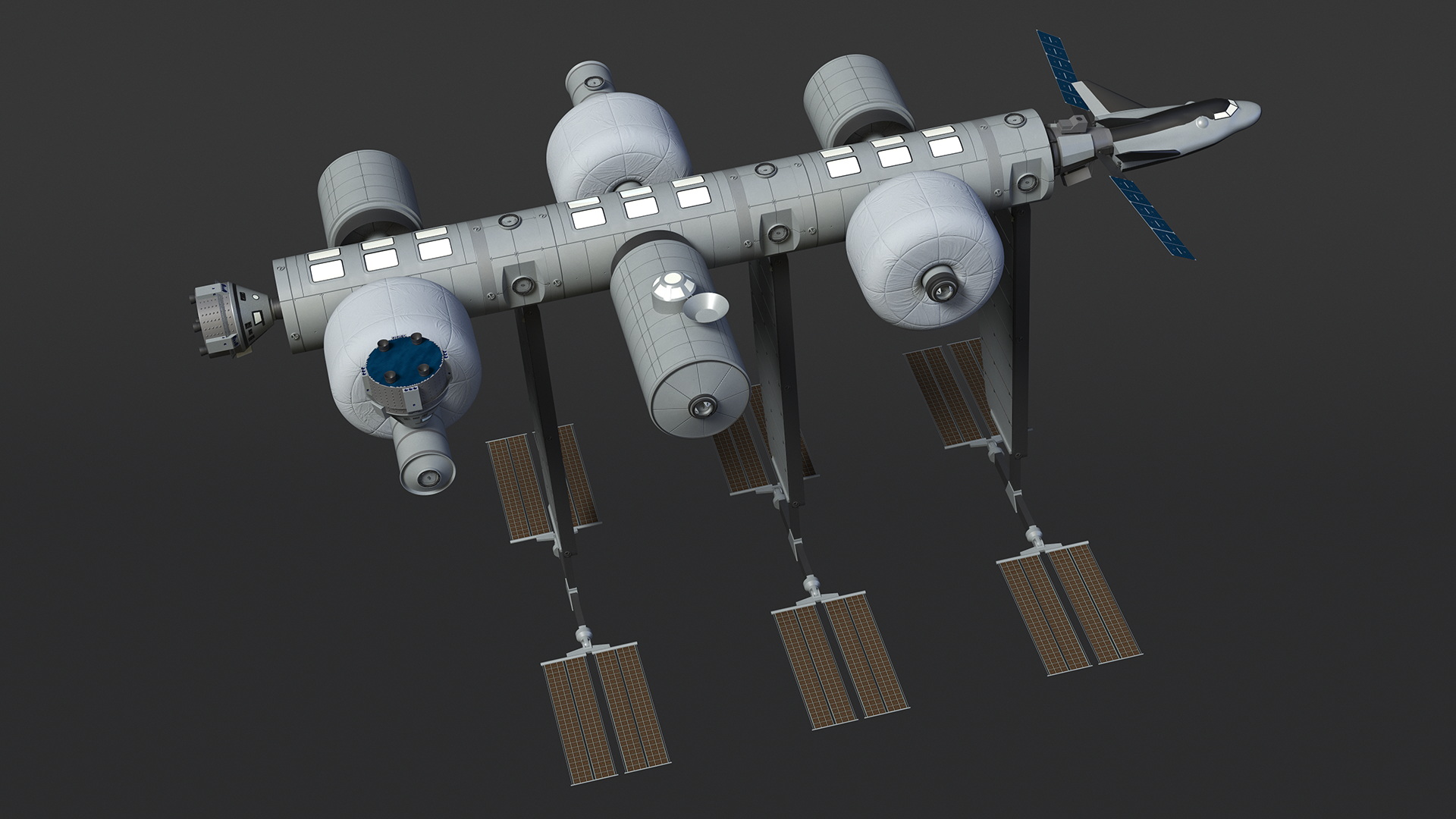 Space Orbital Station Rigged for Cinema 4D 3D