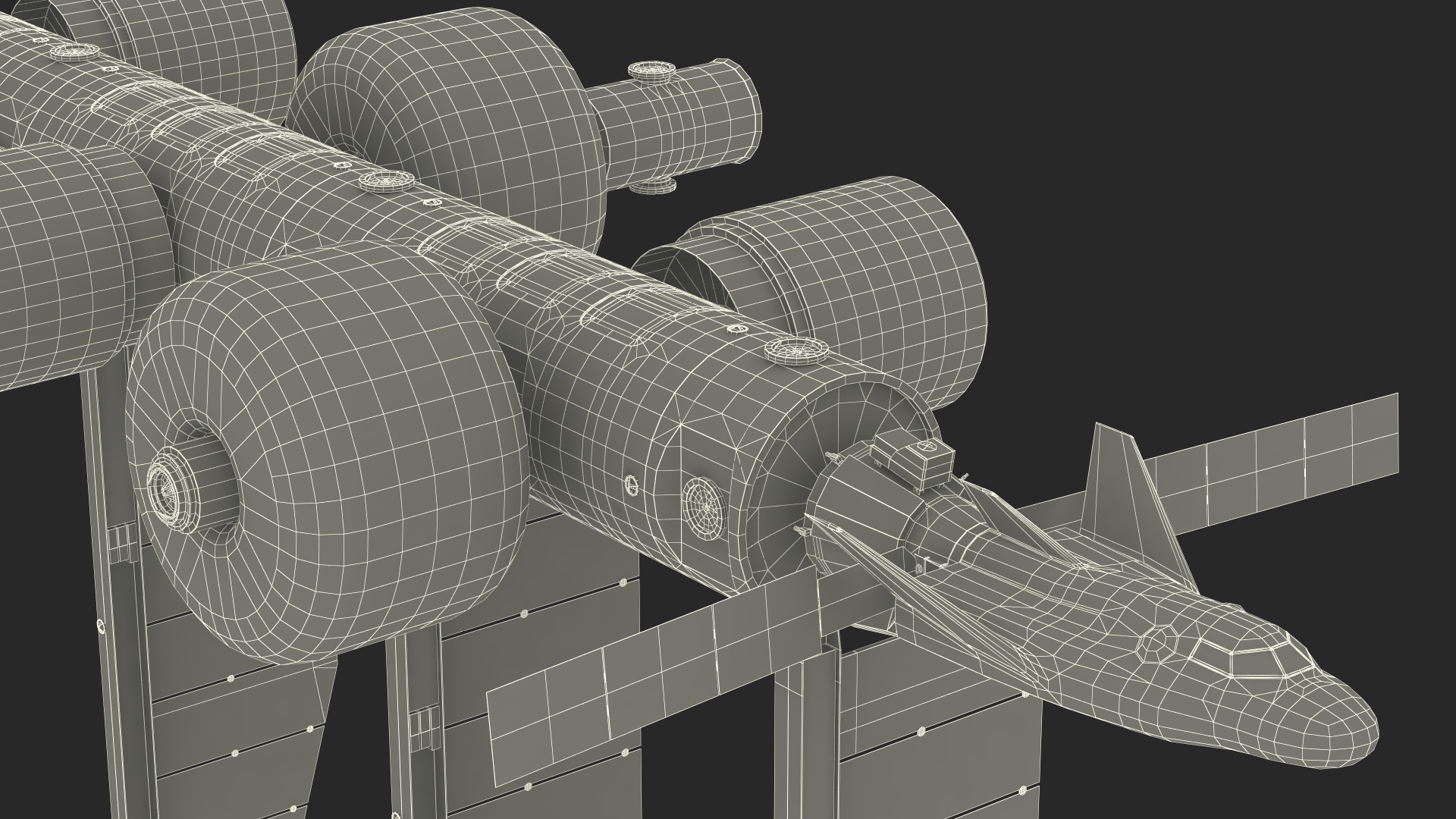 Space Orbital Station Rigged for Cinema 4D 3D
