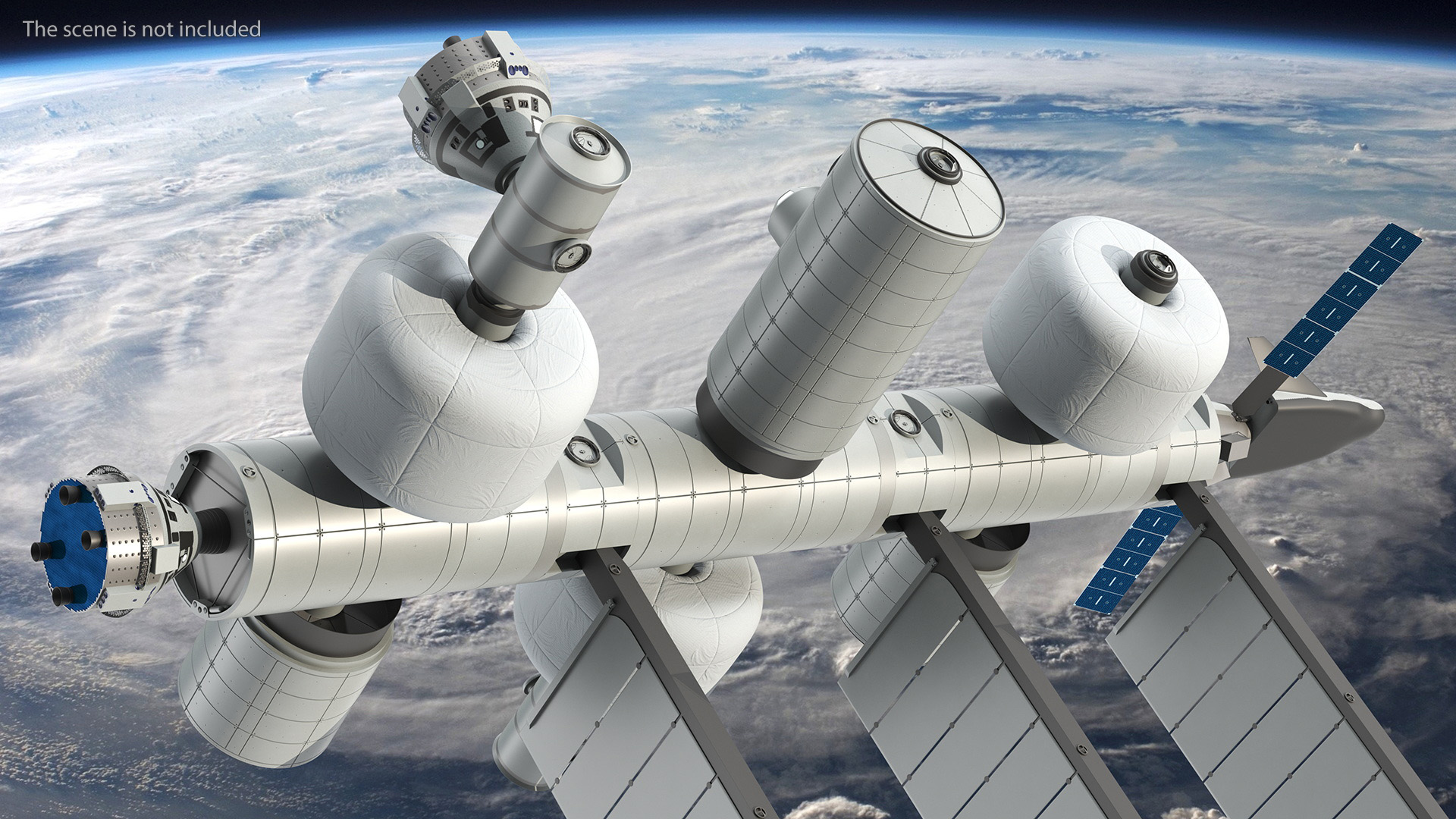 Space Orbital Station Rigged for Cinema 4D 3D