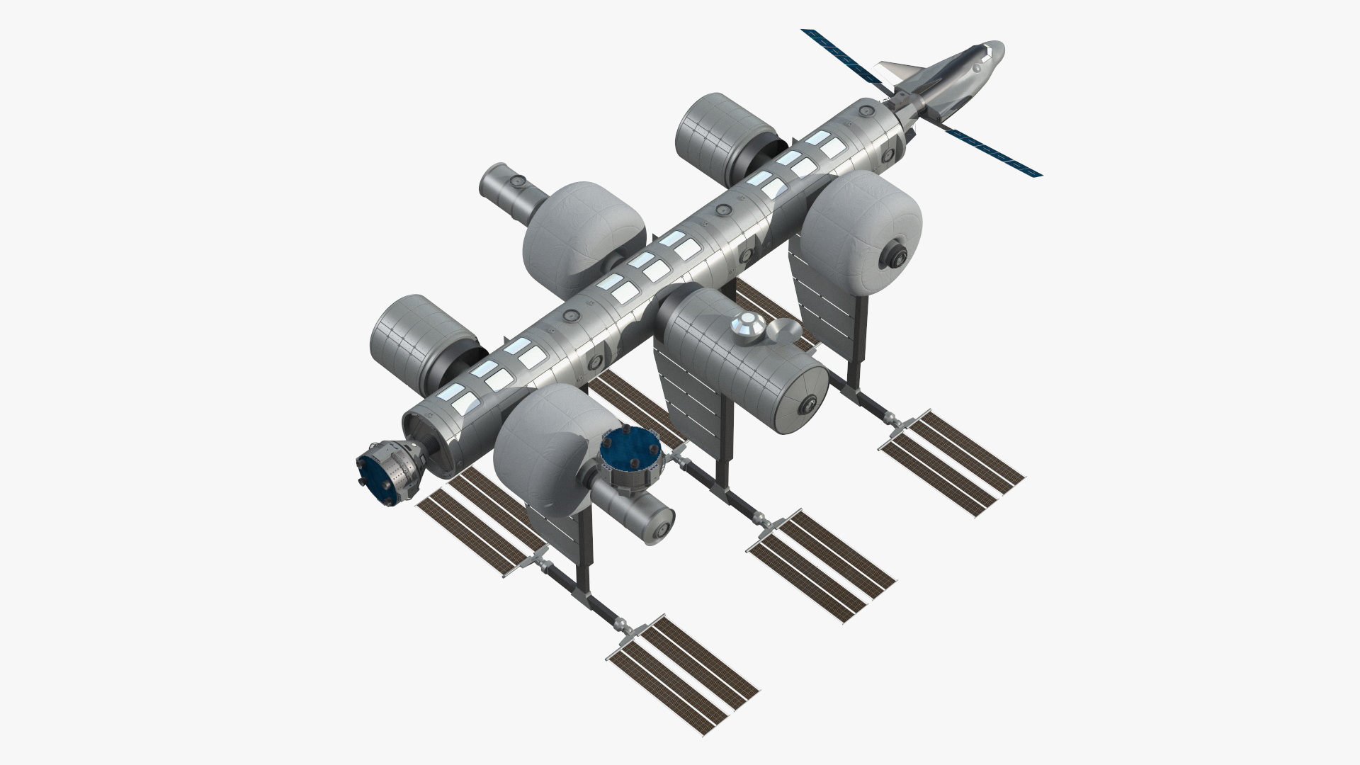 Space Orbital Station Rigged for Cinema 4D 3D