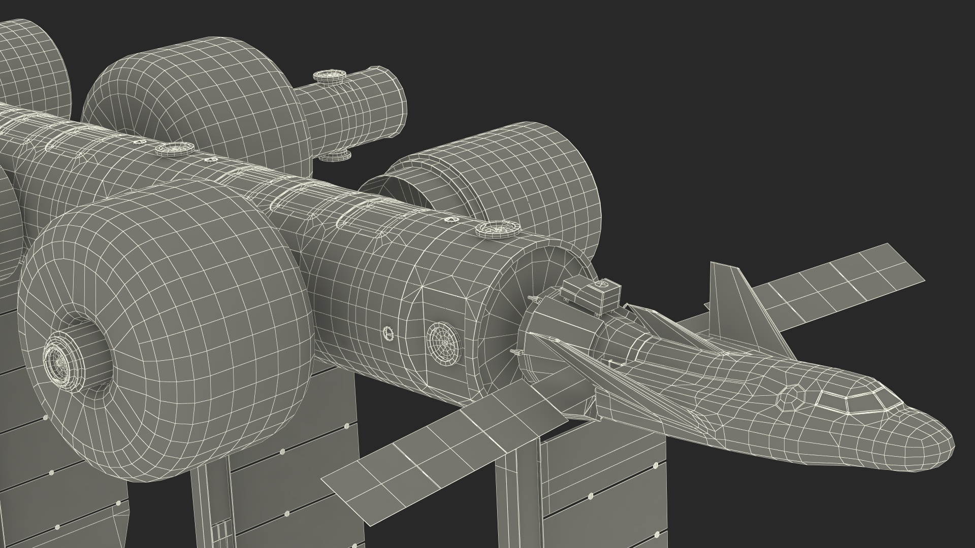 Space Orbital Station Rigged for Cinema 4D 3D