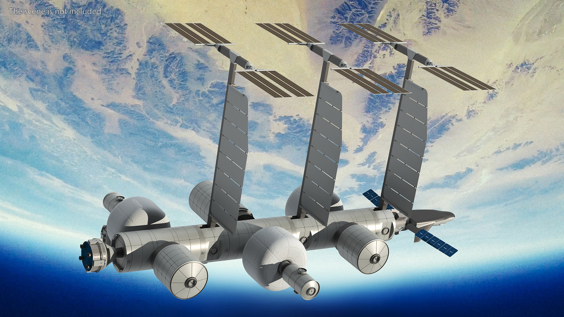 Space Orbital Station Rigged for Cinema 4D 3D