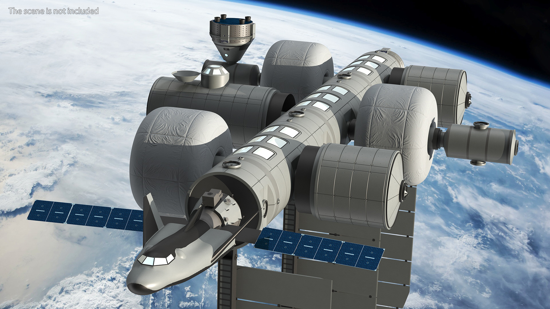 Space Orbital Station Rigged for Cinema 4D 3D