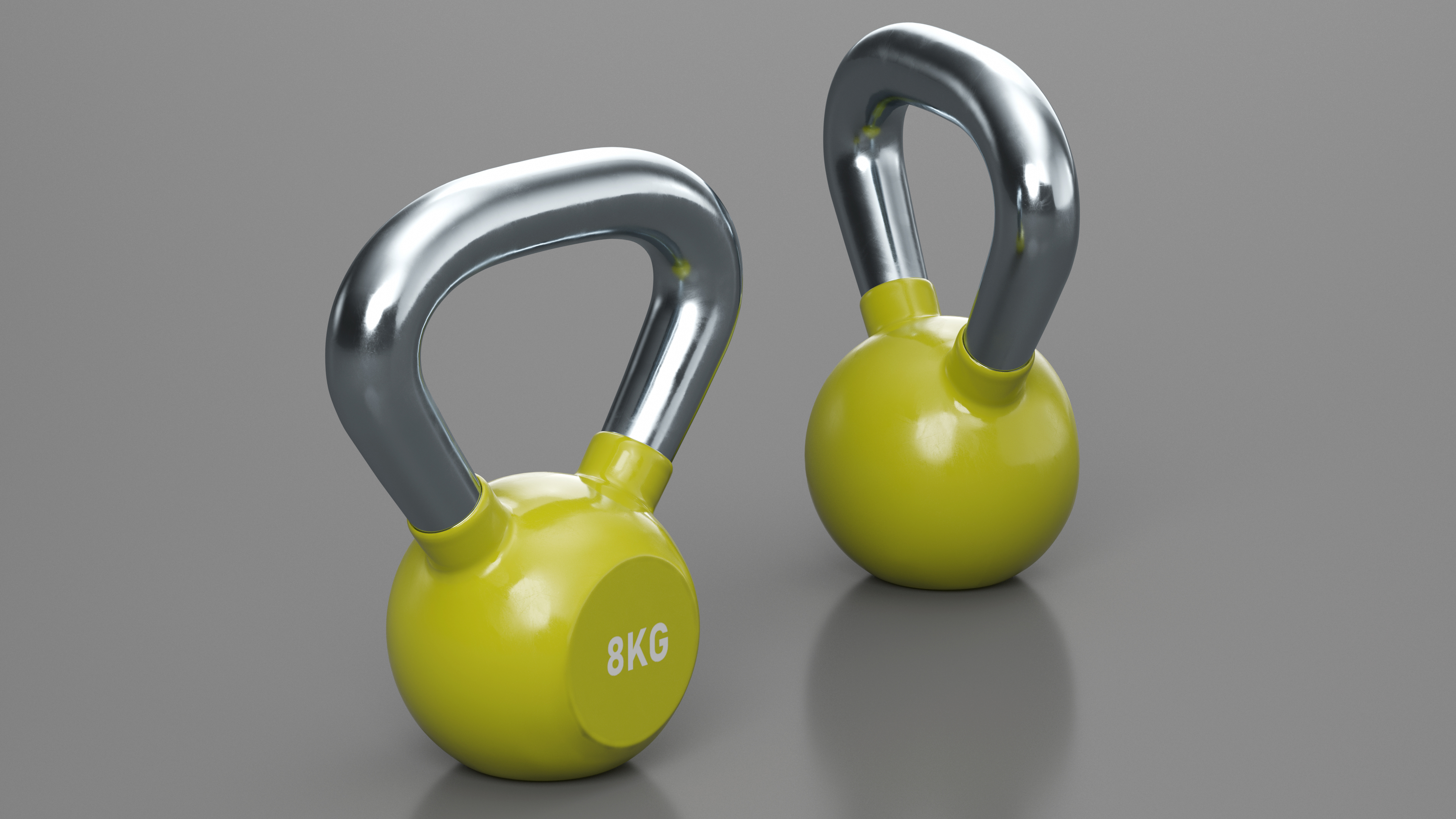 Fitness Vinyl Coated Kettlebell Weight 8kg 3D