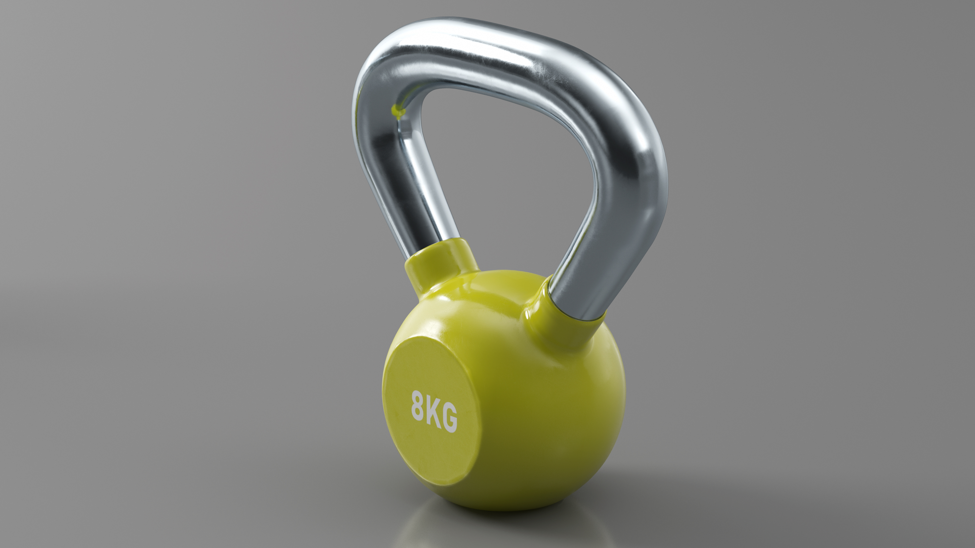 Fitness Vinyl Coated Kettlebell Weight 8kg 3D