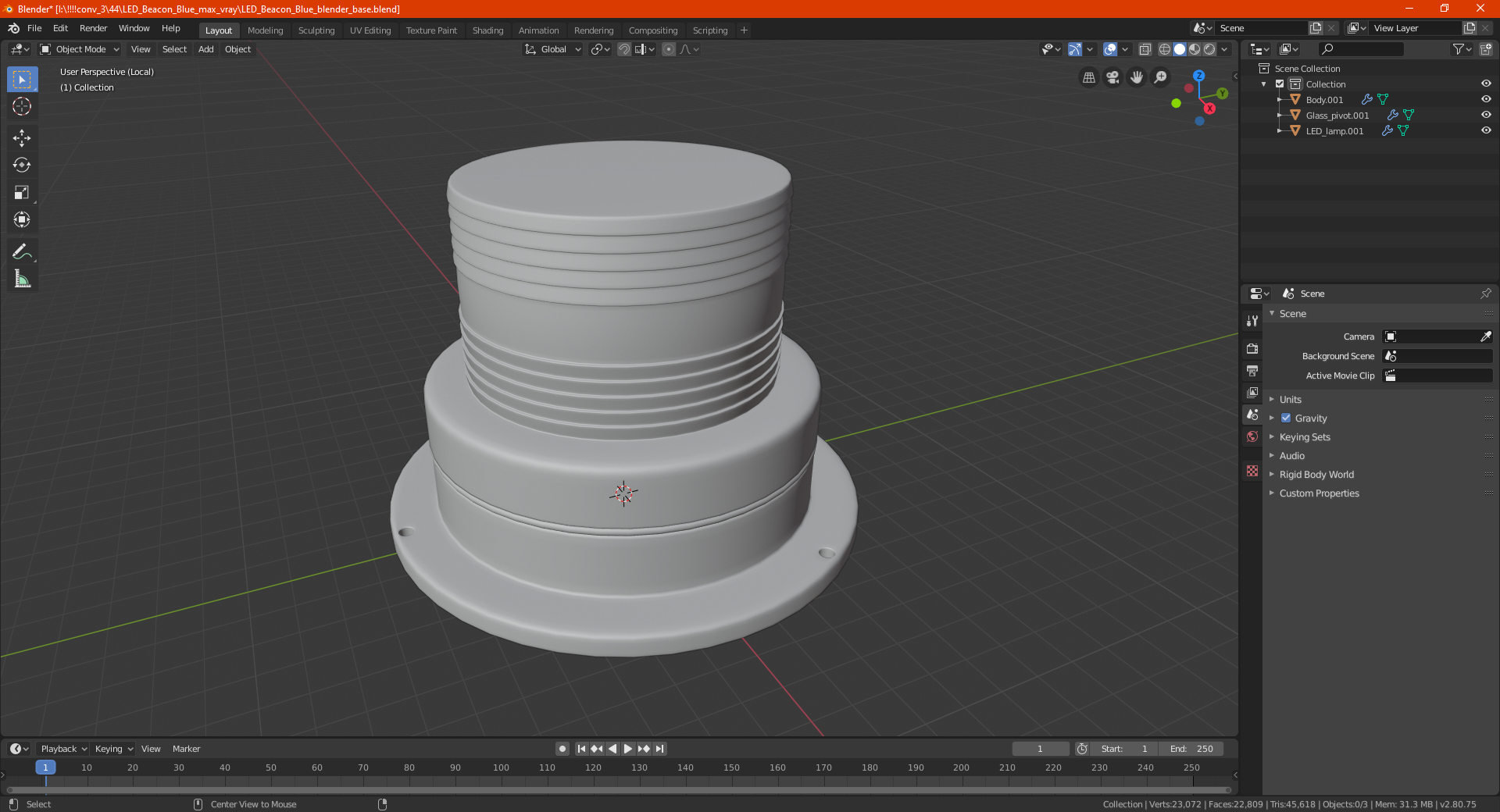 3D model LED Beacon Blue