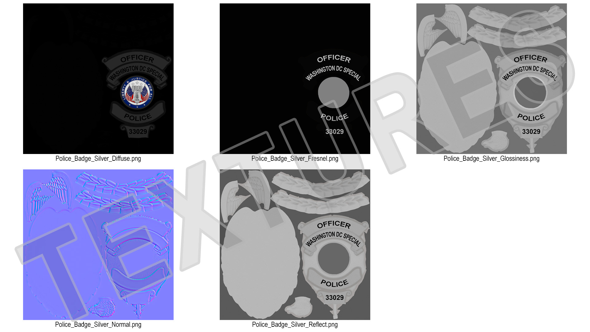 Police Badge Silver 3D model