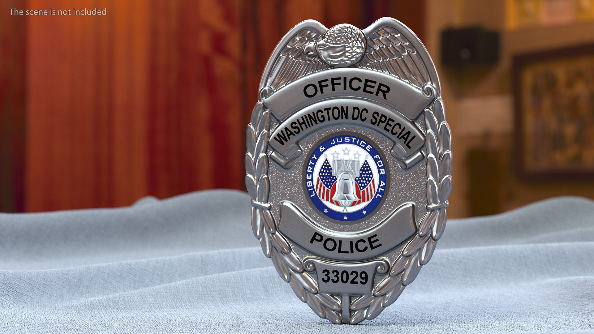 Police Badge Silver 3D model