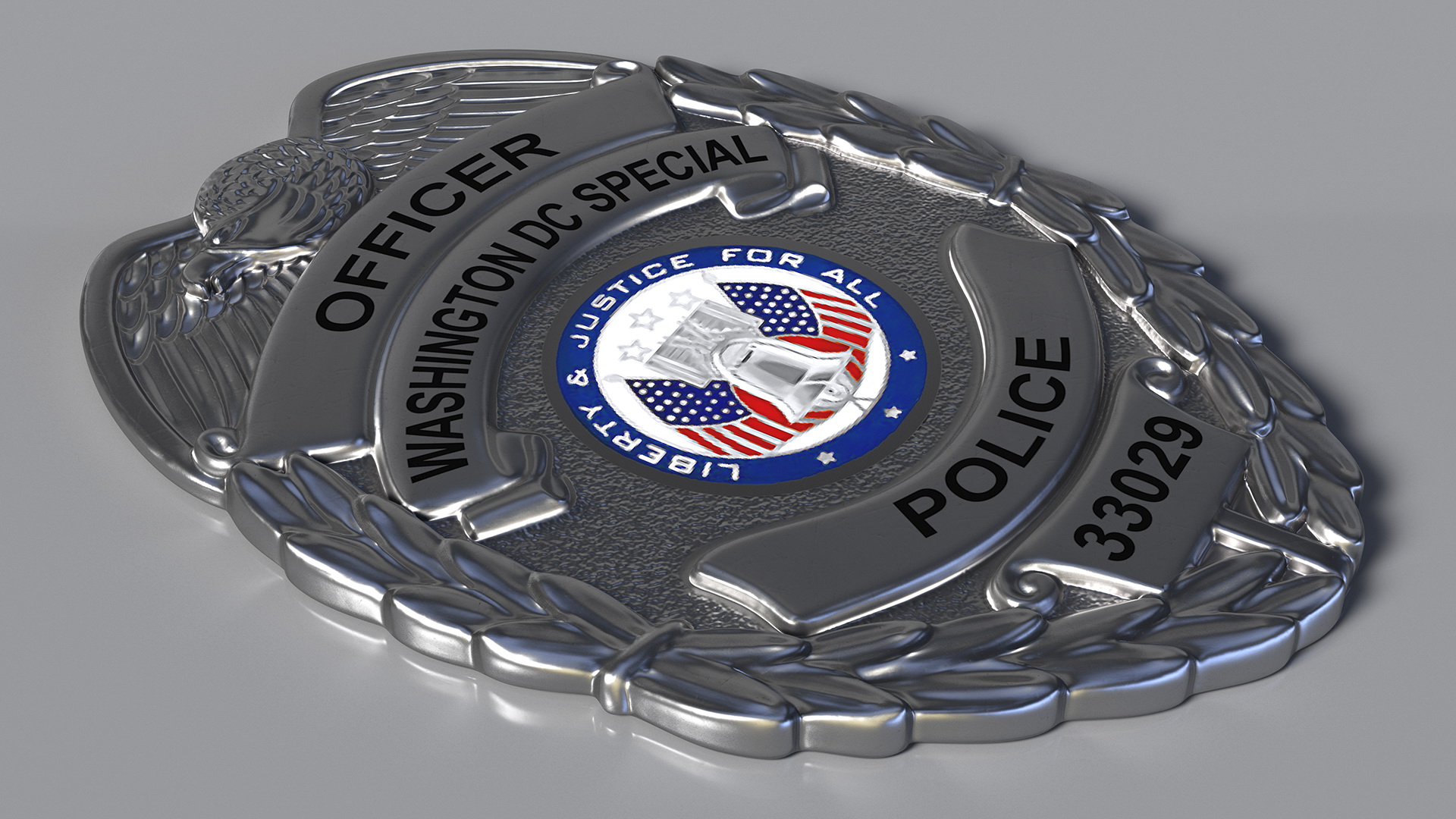 Police Badge Silver 3D model