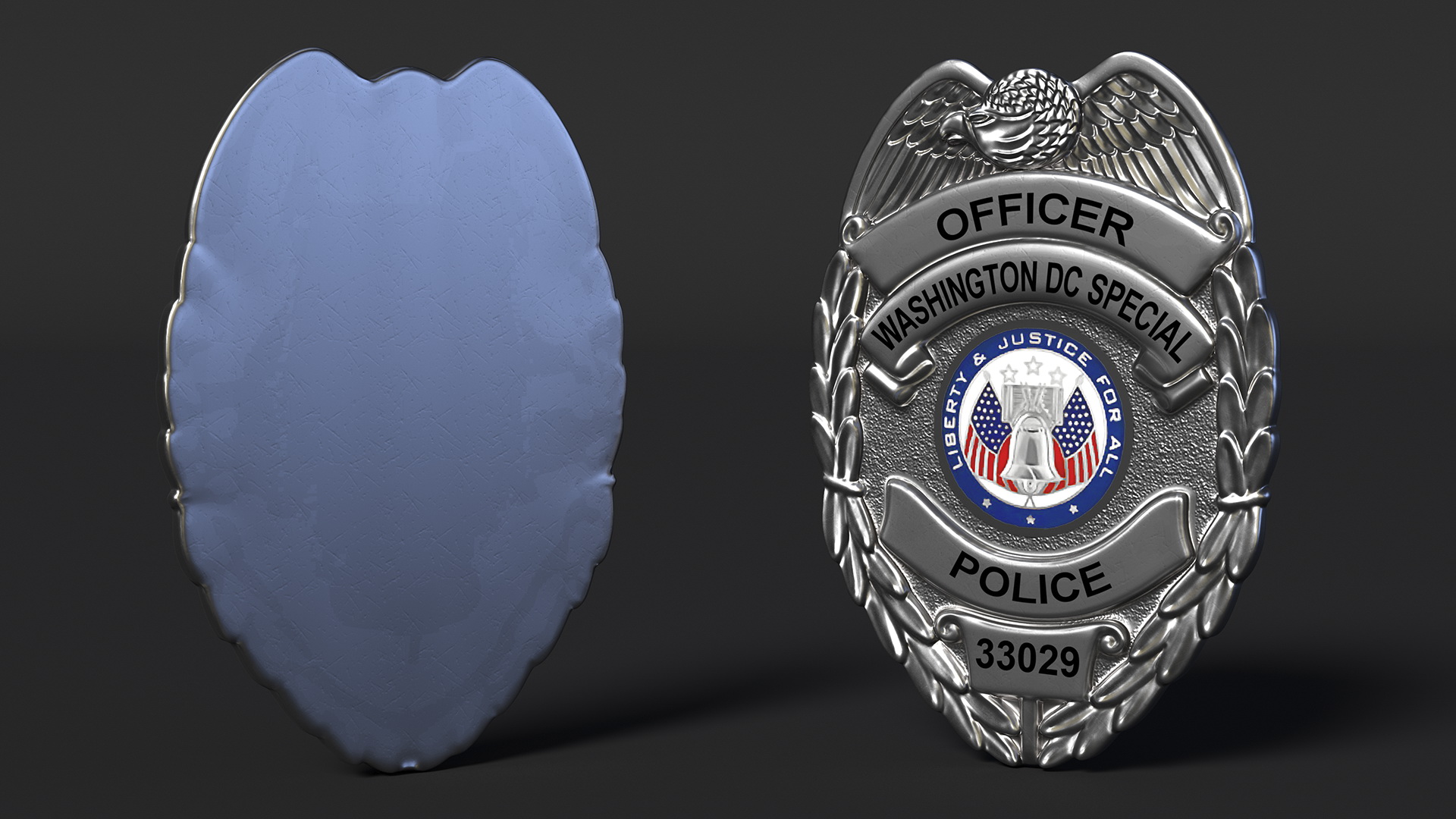 Police Badge Silver 3D model