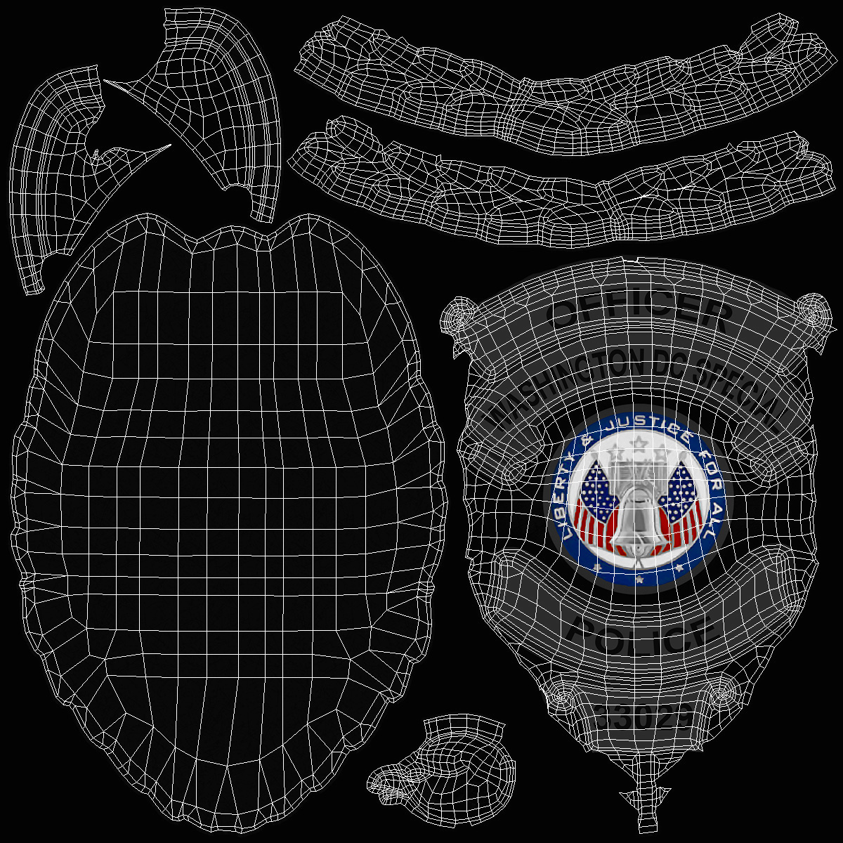 Police Badge Silver 3D model