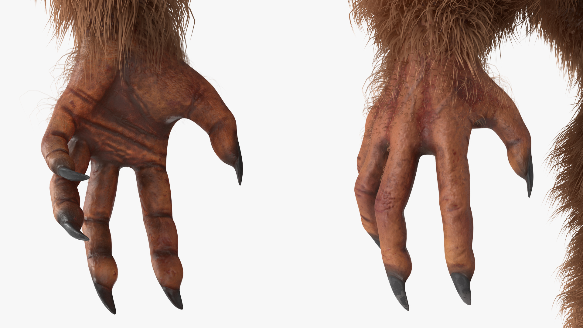 3D Mythical Creature Bigfoot A-pose Fur