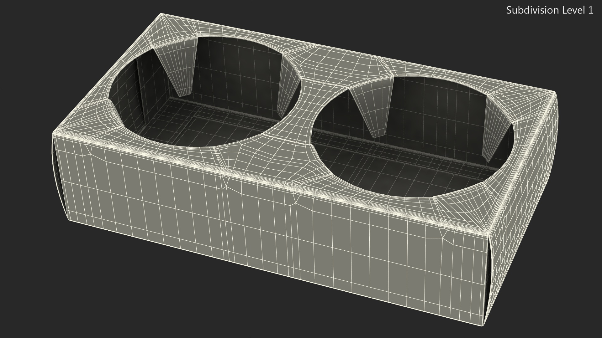 Kraft Paperboard Cup Holder 3D