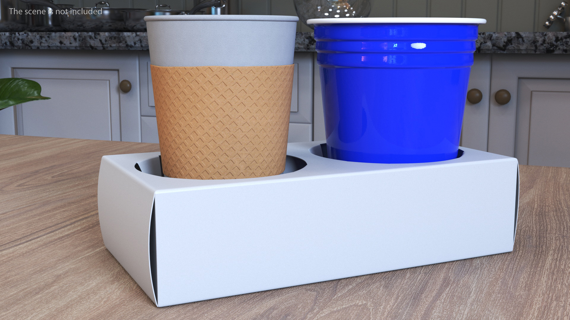 Kraft Paperboard Cup Holder 3D