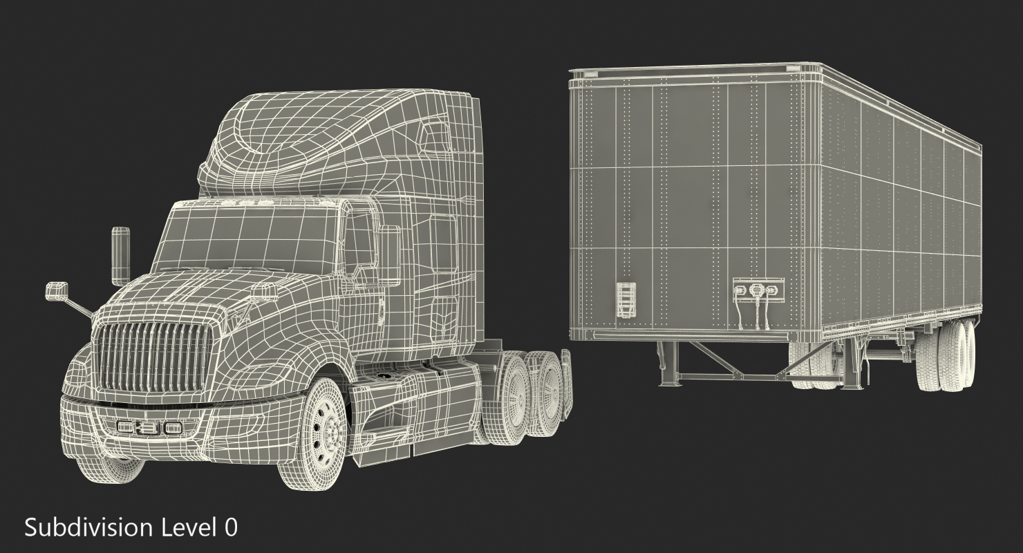 Heavy Duty Truck with Trailer 3D model