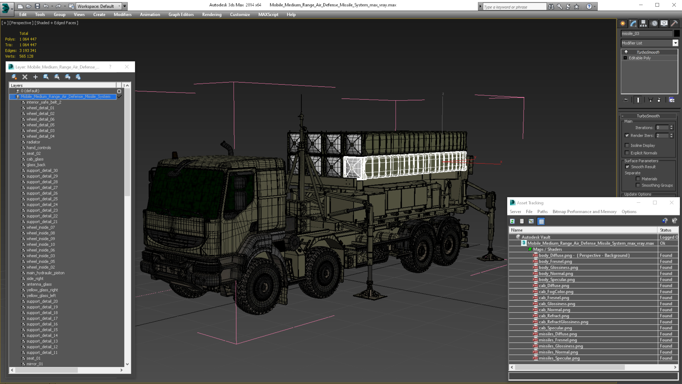 3D Mobile Medium Range Air Defense Missile System
